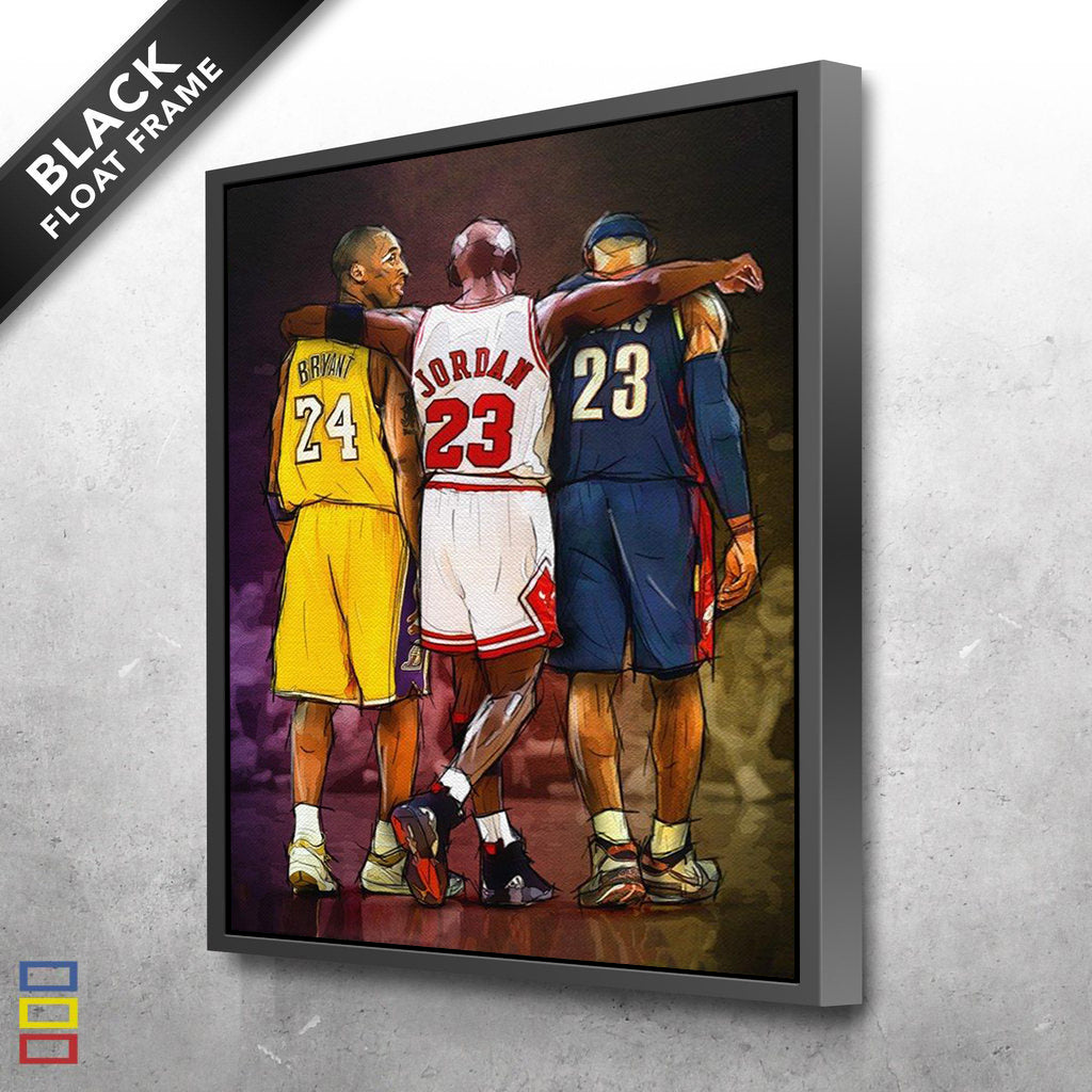 Modern Photographic Picture Basketball, Legends, Nba, Michael Jordan,  Lebron James, Kobe, 97 x 62 cm, Ref 27375