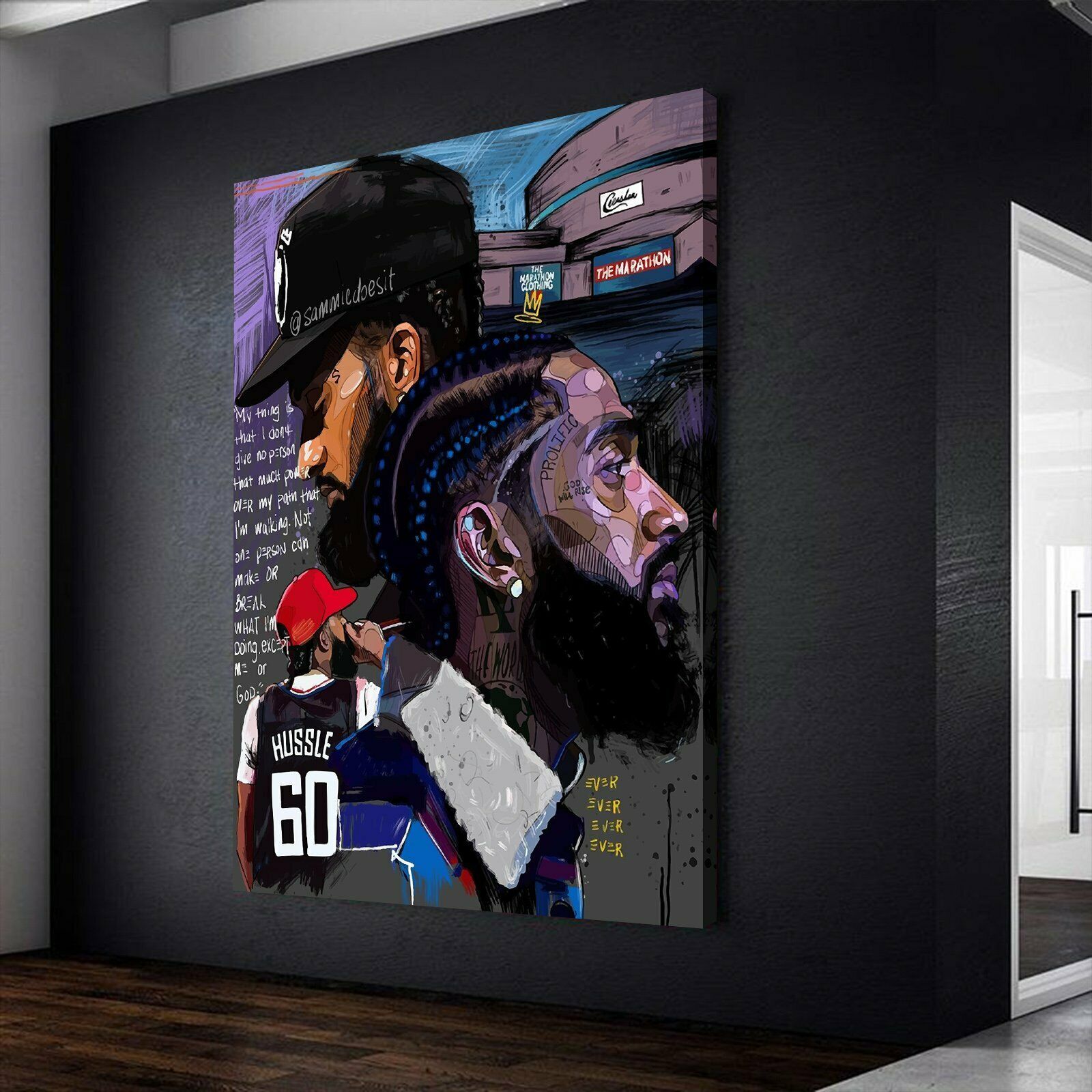 32-48 Nipsey Hussle Custom Canvas, - BestCanvas - Photography,  Entertainment, Music, R&B - ArtPal